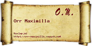 Orr Maximilla névjegykártya